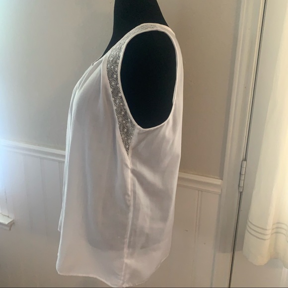 Gap sheer white sleeveless top shirt blouse - Picture 4 of 8